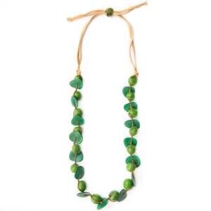 NEW CARIBBEAN EMERALD bombona necklace in green
